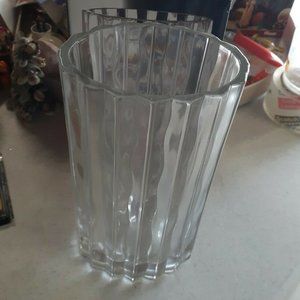 💝 NIB STUDIO NOVA 8.5” oval CLEAR waves SECA crystal VASE made in JAPAN